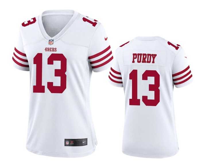 Women%27s San Francisco 49ers #13 Brock Purdy White Stitched Game Jersey(Run Small) Dzhi